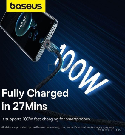 Кабель Baseus Unbreakable Series Fast Charging Data Cable 100W USB Type-A - USB Type-C (2 м, черный)