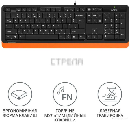 Клавиатура A4Tech Fstyler FK10 (черный/оранжевый)