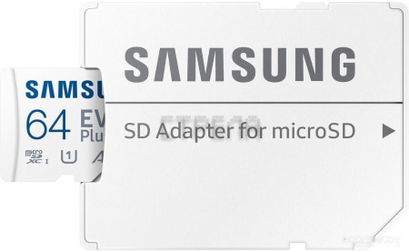 Карта памяти Samsung EVO Plus 2021 microSDXC 64GB (с адаптером)