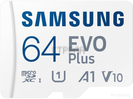 Карта памяти Samsung EVO Plus 2021 microSDXC 64GB (с адаптером)