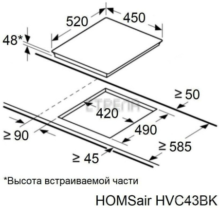 Варочная панель HOMSair HVС43BK (КА-00018996)