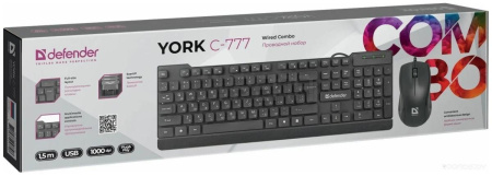 Клавиатура + мышь Defender York C-777 RU