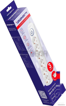 Сетевой фильтр IPPON BK-6-EU-3-16-W