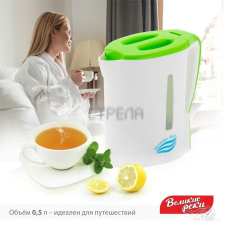 Электрический чайник Великие реки Мая-1 (белый/салатовый)