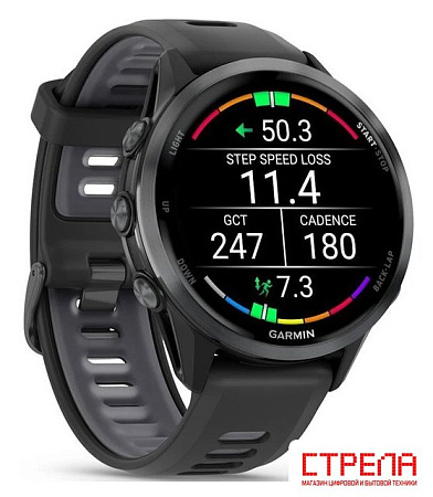 Умные часы Garmin Forerunner 970 47 мм (темно-серый/серый)