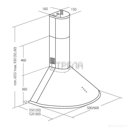 Вытяжка AKPO Dandys 60 wk-4 белый/золото