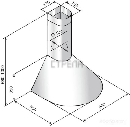 Кухонная вытяжка Elikor Эпсилон 50П-430-П3Л (ваниль/золото)