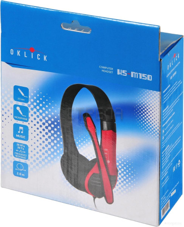 Наушники Oklick HS-M150 (черный/красный)