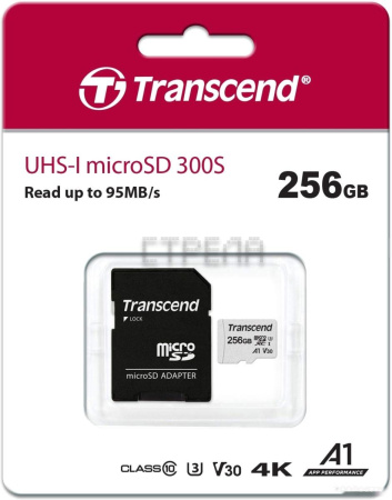 Карта памяти Transcend microSDXC 300S 256GB (с адаптером)