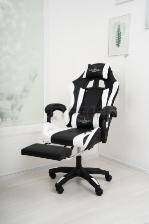 Игровое (геймерское) кресло Calviano 1583 (черный/белый)