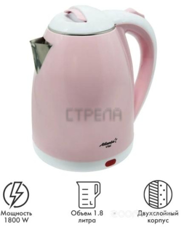 Электрочайник Atlanta ATH-2437 (розовый/белый)
