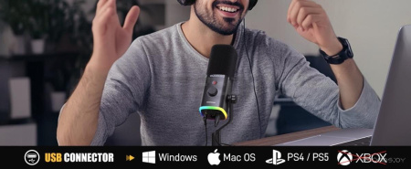 Проводной микрофон Maono PD100X (черный)