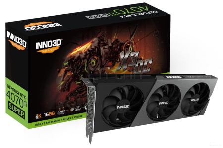 Видеокарта Inno3D GEFORCE RTX 4070 Ti SUPER X3 OC N407TS3-166XX-186158N