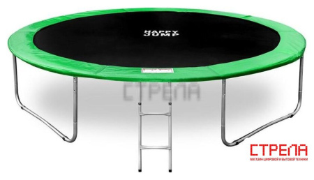Батут Happy Jump 12ft Pro 374 см с внешней сеткой и лестницей