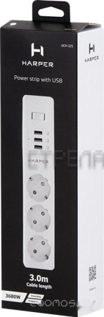 Сетевой фильтр HARPER UCH-325 (белый)