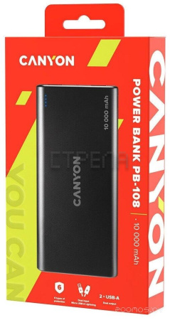 Внешний аккумулятор Canyon CNE-CPB1008B 10000mAh (черный)