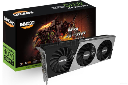 Видеокарта Inno3D GEFORCE RTX 4070 SUPER X3 OC N407S3-126XX-186162L