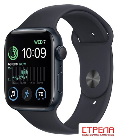 Умные часы Apple Watch SE 2 40 мм (алюминиевый корпус, полуночный/полуночный, спортивный силиконовый ремешок S/M)