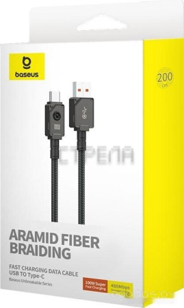 Кабель Baseus Unbreakable Series Fast Charging Data Cable 100W USB Type-A - USB Type-C (2 м, черный)