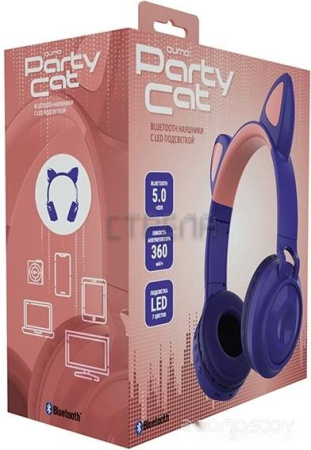 Наушники Qumo Party Cat 32304 (фиолетовый)