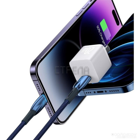 Кабель Baseus Glimmer Series USB Type-C - Lightning (2 м, синий)