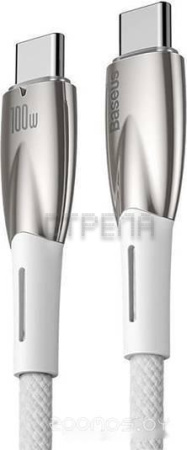 Кабель Baseus Glimmer Series Fast Charging Data Cable USB Type-C - Type-C 100W CADH000802 (2 м, белый)