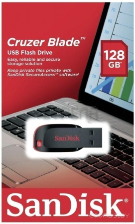 USB Flash SanDisk Cruzer Blade 128Gb (Black) (SDCZ50-128G-B35)
