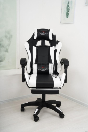 Игровое (геймерское) кресло Calviano 1583 (черный/белый)