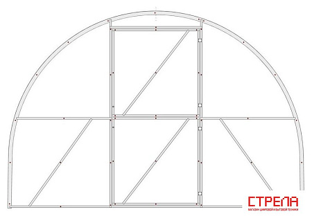 Теплица Импласт Атлант 3х6 дуги 40х20 шаг 67 15328 (с сотовым поликарбонатом 4мм)