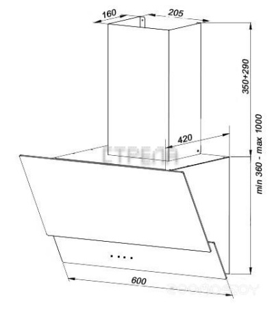 Кухонная вытяжка Germes Sarnia 60 (чёрный)
