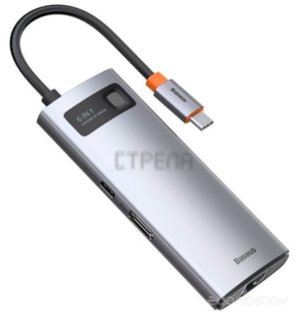 USB-хаб Baseus Metal Gleam Series 6-in-1 Type-C CAHUB-CW0G