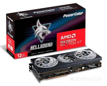 Видеокарта PowerColor Hellhound Radeon RX 7700 XT 12GB GDDR6 RX 7700 XT 12G-L/OC