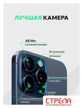 Телефон Apple iPhone 15 Pro Max 256GB воcстановленный by ELNU, грейд B (синий титан)