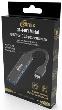 USB-хаб Ritmix CR-4401 Metal