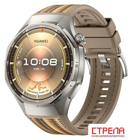 Умные часы Huawei Watch GT 6 Pro 46 мм (серебристый, с коричневым плетеным ремешком, международная версия)