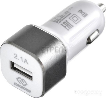 Автомобильное зарядное DIGMA DGCC-1U-2.1A-WG