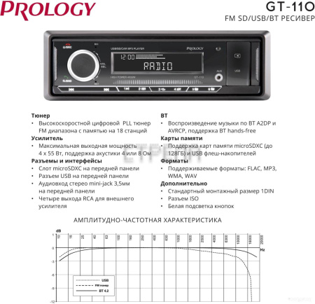 USB-магнитола Prology GT-110