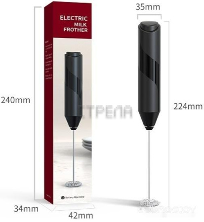 Ручной вспениватель молока KLT KJBQ-4 (черный)