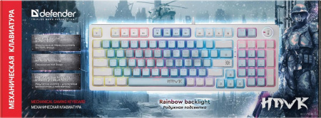 Клавиатура Defender Hawk GK-418 (белый, Outemu Brown)