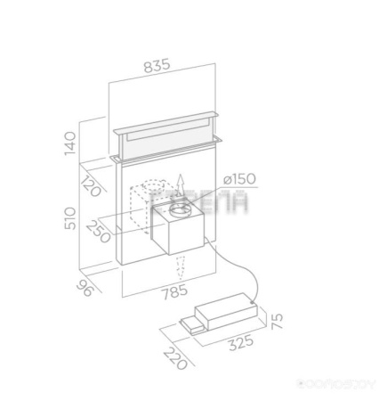Вытяжка Elica PANDORA BL/F/90