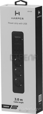 Сетевой фильтр HARPER UCH-325 (черный)