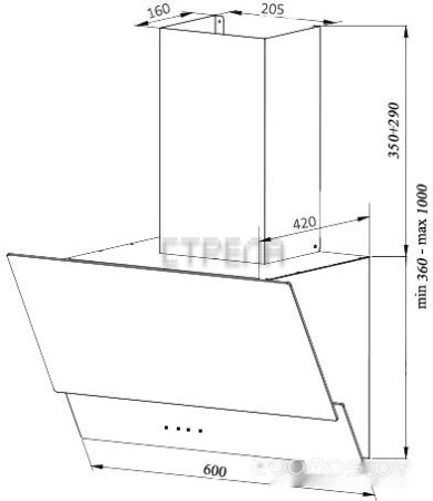 Кухонная вытяжка Germes Sarnia Push 60 белый
