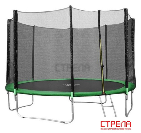 Батут Happy Jump 12ft Pro 374 см с внешней сеткой и лестницей