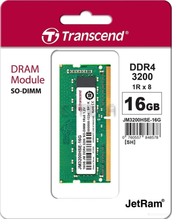 Оперативная память Transcend JetRam 16GB DDR4 SODIMM PC4-25600 JM3200HSE-16G