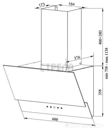 Вытяжка Grand Grand Gloucester 60 (белый/нержавеющая сталь)