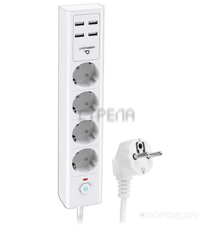 Сетевой фильтр Cablexpert Exnovo EXN-4-U4-W-2 Белый