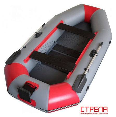 Гребная лодка Vivax К280Т с полом-сланью (без киля, серый/черный)