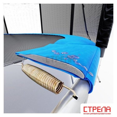 Батут Atlas Sport 312 см - 10ft Basic (с лестницей, внешняя сетка, синий)