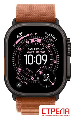Умные часы Apple Watch Ultra 3 LTE 49 мм (титановый корпус, черный/терракота, текстильный ремешок размера M)