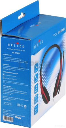 Наушники Oklick HS-M150 (черный/красный)